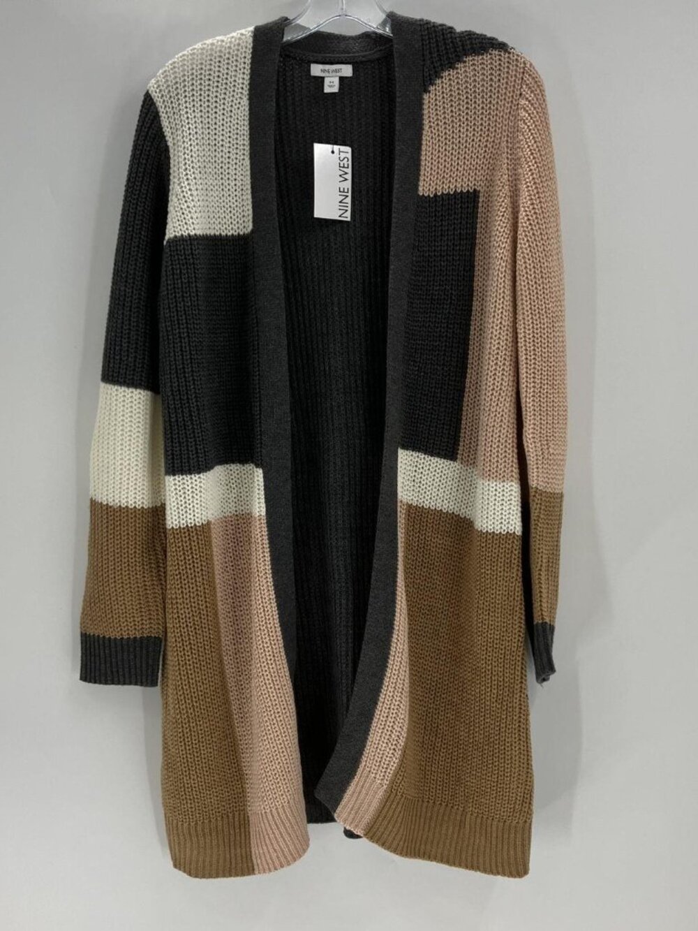NWT Nine West color block long cardigan, Medium